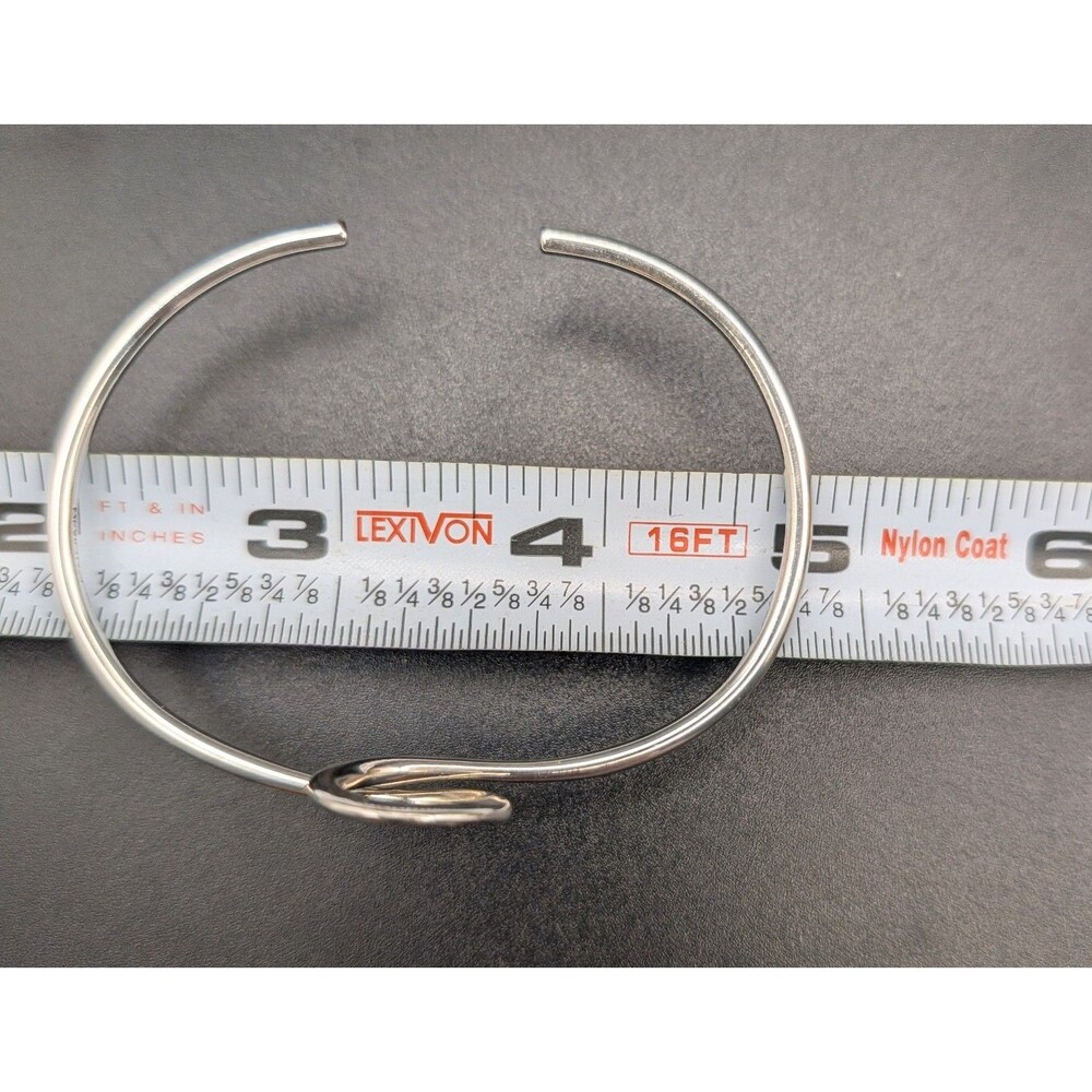 Mexico 925 Sterling Silver Hammered Bracelet, Adjustable, 0.384ozt / 0.42oz - Picture 6 of 8